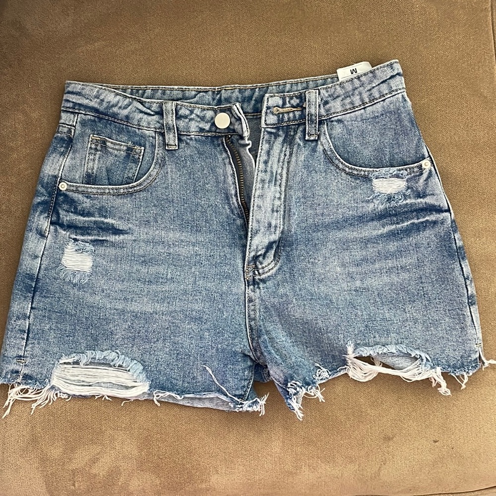 High waisted jean shorts